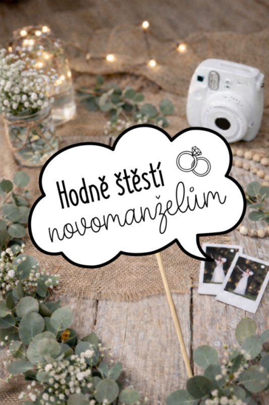 Svatební rekvizity do fotokoutku - vzor č. 1
