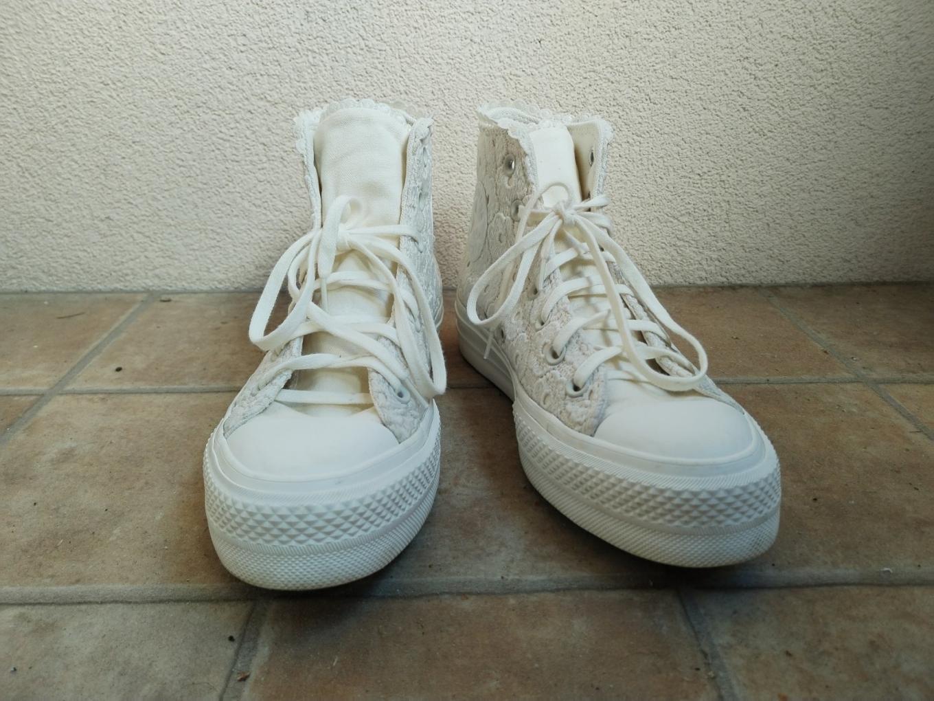 Svatební Converse kecky All Star Lift Platform Crochet