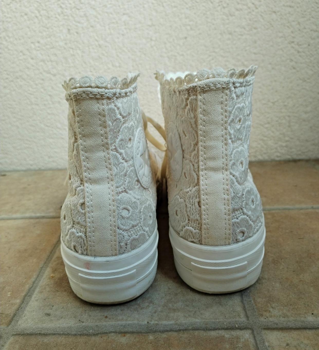 Svatební Converse kecky All Star Lift Platform Crochet